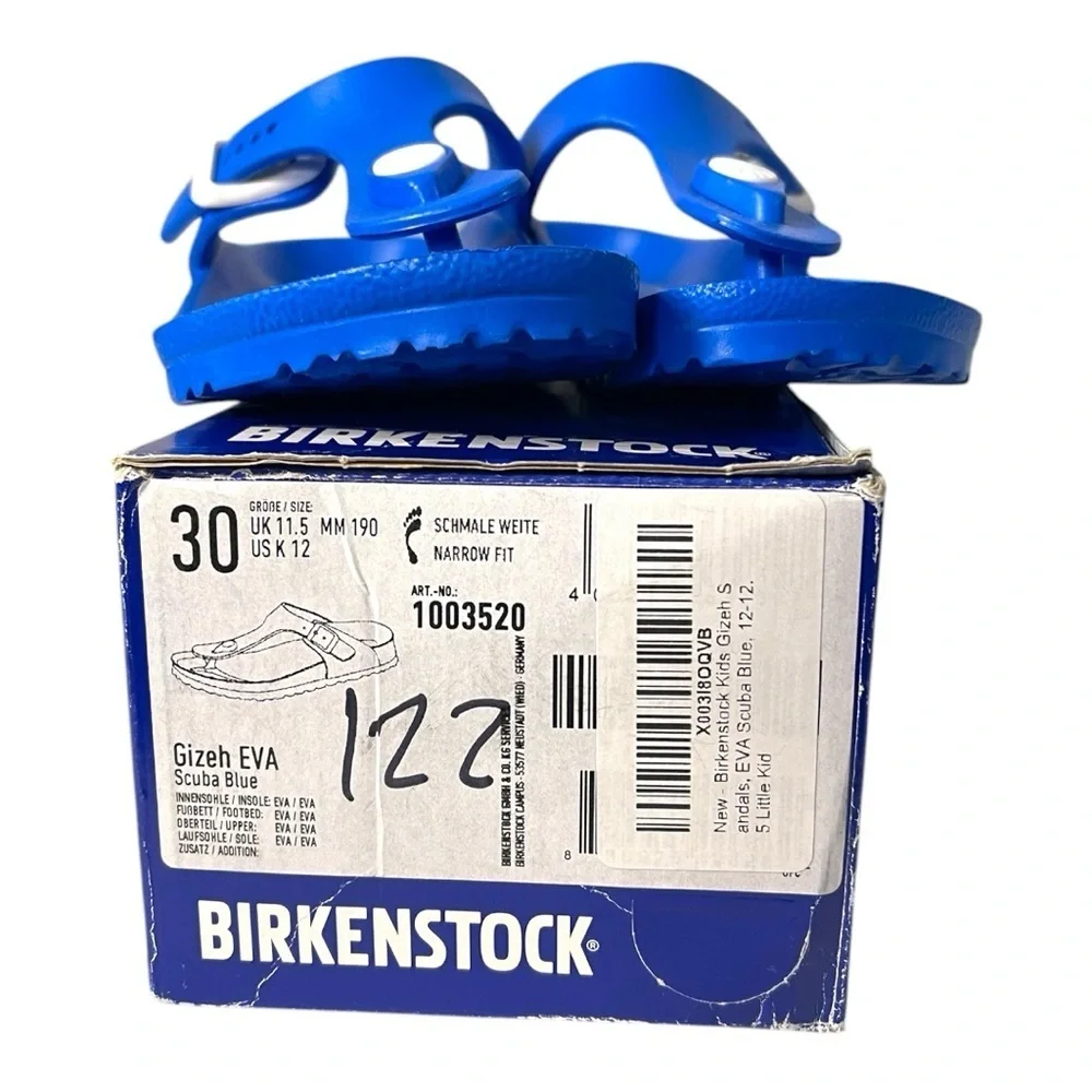 Birkenstock Kids Gizeh EVA Sandals - Scuba Blue (Size 30 EU / 12 US K)